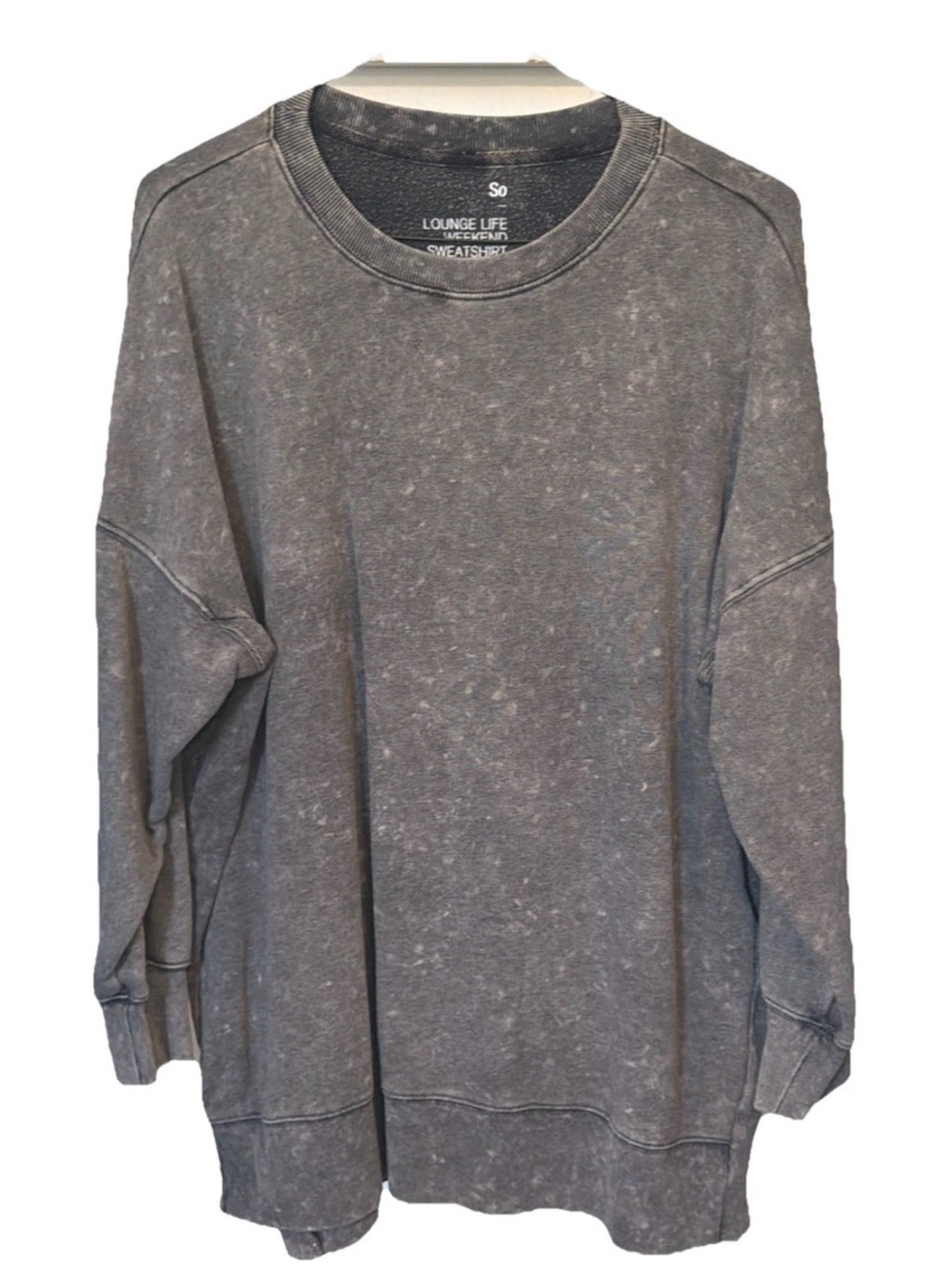 SO Clothing Women’s Classic Crewneck Pullover Sweatshirt Charcoal Size XL